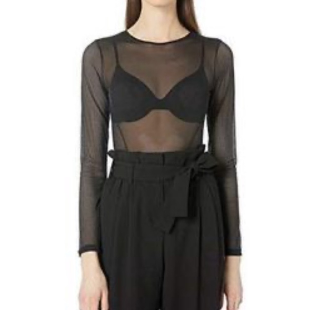 Stella McCartney Alice Sheer Long Sleeve Bodysuit